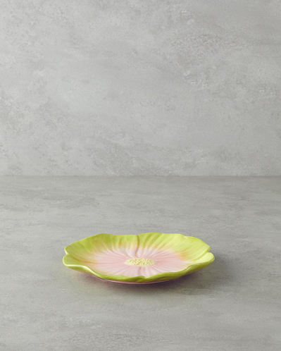 Flowerella Dolomite Pasta Tabağı 21 cm Yeşil-Pembe