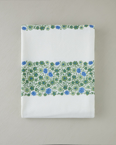 Forest Blossom Baskılı Pamuklu Tek Kişilik Pike 150x220 cm Yeşil