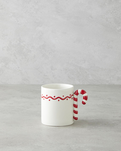 Frosty Candycane Stoneware Kupa 330 ml Kırmızı - Beyaz