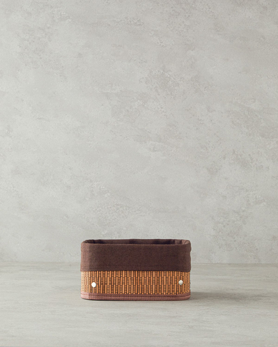 Gina Bambu Sepet 20x15x10 cm Koyu Kahverengi