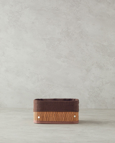 Gina Bambu Sepet 20x15x10 cm Koyu Kahverengi