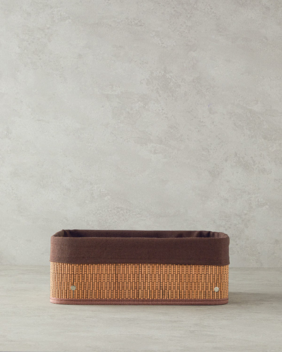 Gina Bambu Sepet 36x26x14 cm Koyu Kahverengi