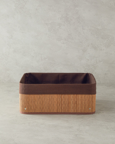 Gina Bambu Sepet 40x30x16 cm Koyu Kahverengi