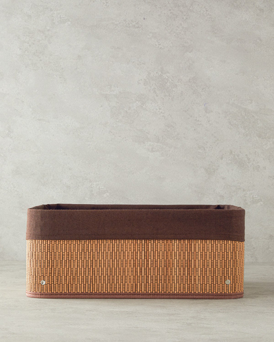Gina Bambu Sepet 40x30x16 cm Koyu Kahverengi
