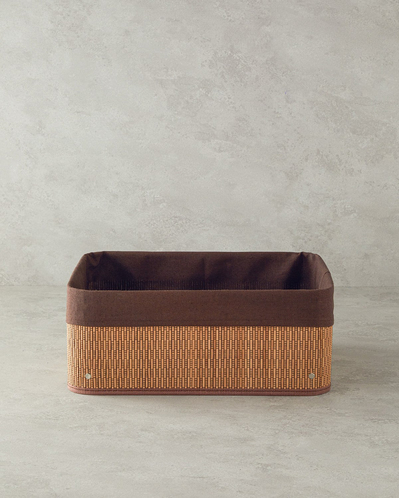 Gina Bambu Sepet 40x30x16 cm Koyu Kahverengi