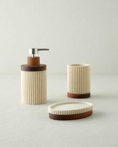 Giselle Polyresin 3lü Banyo Seti Bej-Kahve