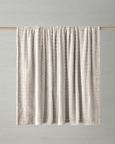 Glance Bubble Pelüş Çift Kişilik Battaniye 200x220 cm Krem