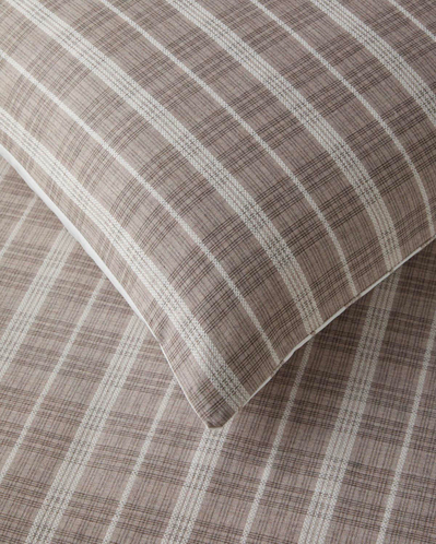 Glen Plaid İpliği Boyalı Tek Kişilik Çarşaflı Nevresim Takımı 160x220 cm Koyu Bej