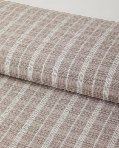 Glen Plaid İpliği Boyalı Tek Kişilik Çarşaflı Nevresim Takımı 160x220 cm Koyu Bej