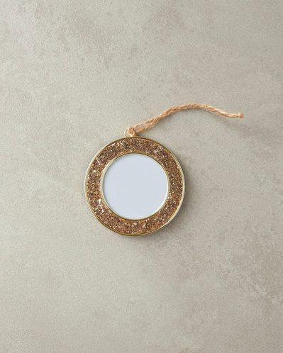 Glitter Çerçeveli Yılbaşı Ağacı Süsü 6x6 cm Gold