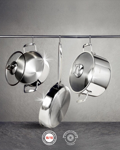 Glow Çelik Tava 26x5 cm Silver