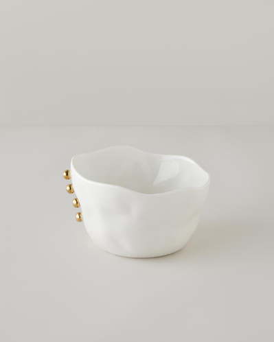 Golden Gleam Porselen Kase Beyaz-Gold