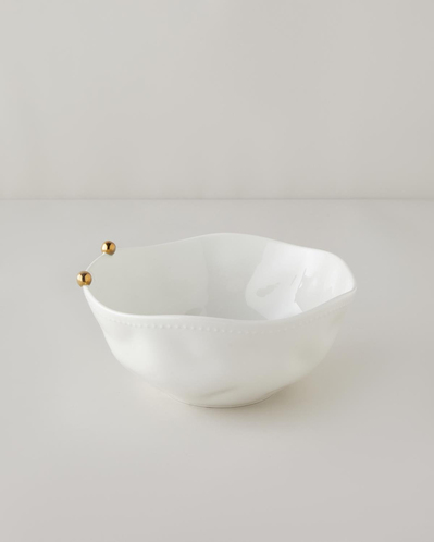 Golden Gleam Porselen Kase Beyaz-Gold