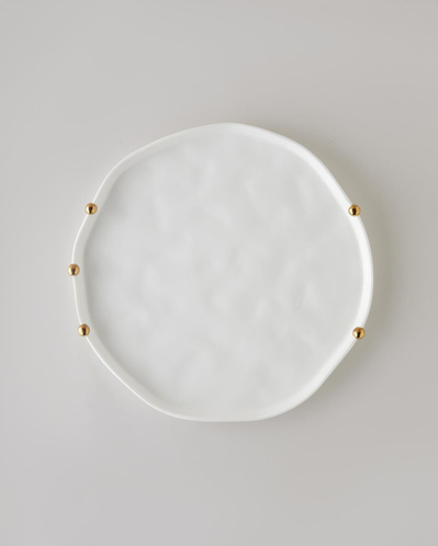 Golden Gleam Porselen Supla 34 cm Beyaz-Gold