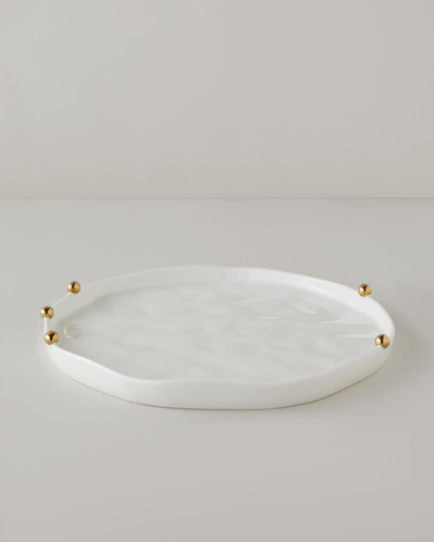 Golden Gleam Porselen Supla 34 cm Beyaz-Gold