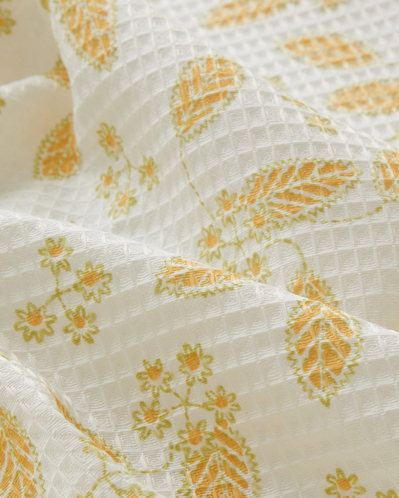 Golden Petals Çift Kişilik Pike 200x220 cm Sarı