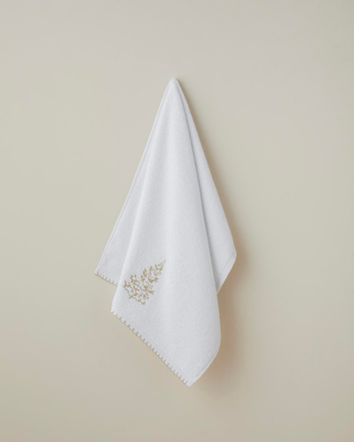 Golden Pine Pamuk Nakışlı Yüz Havlusu 50x80 cm Beyaz