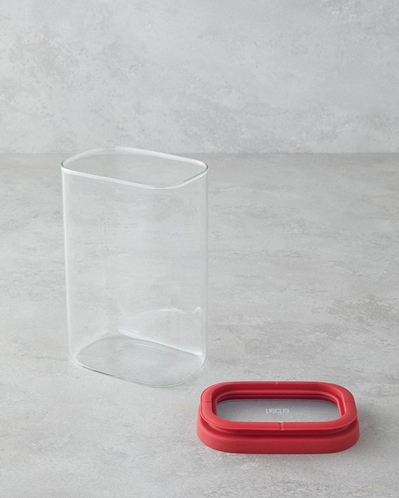 Hecha Cam Kavanoz 1300 ml Kırmızı