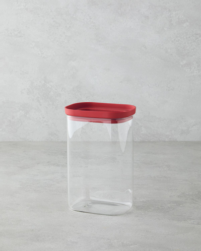 Hecha Cam Kavanoz 1300 ml Kırmızı