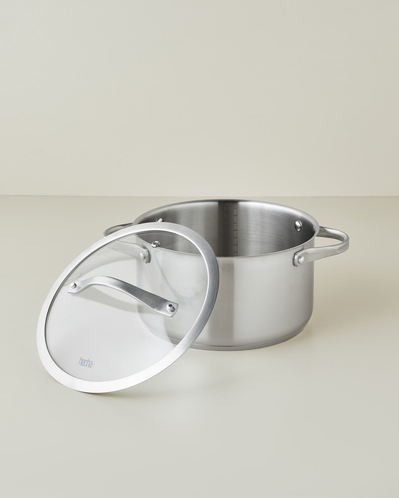 Hecha Paslanmaz Çelik Derin Tencere 24x13 cm Silver