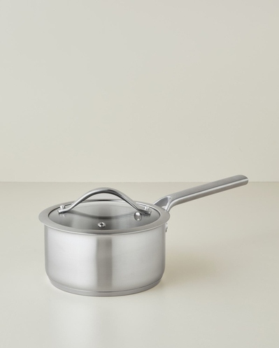 Hecha Paslanmaz Çelik Kapaklı Sos Tenceresı 18x9 cm Silver