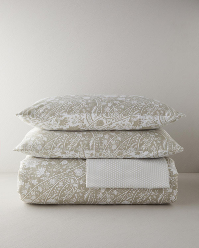 Heritage Grace Kolay Ütülenir Çarşaflı Çift Kişilik Nevresim Takımı 200x220 cm Haki