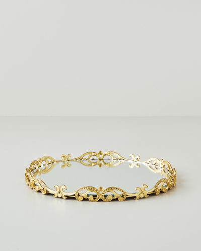 Hira Metal Dekoratif Tepsi 5,5 cm Gold