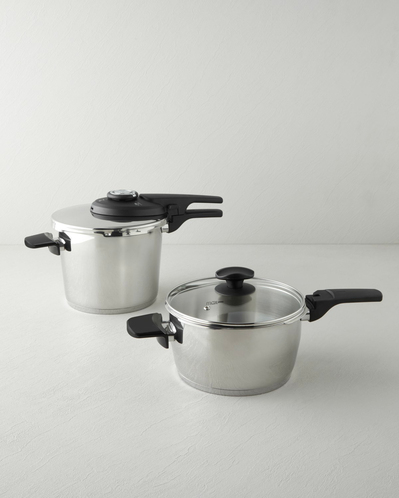 HyperChef Paslanmaz Çelik Düdüklü Tencere Seti 4 + 6 L Siyah