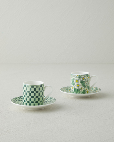 Isola New Bone China 4 Parça 2 Kişilik Kahve Fincan Takımı 80 ml Yeşil