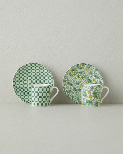Isola New Bone China 4 Parça 2 Kişilik Kahve Fincan Takımı 80 ml Yeşil