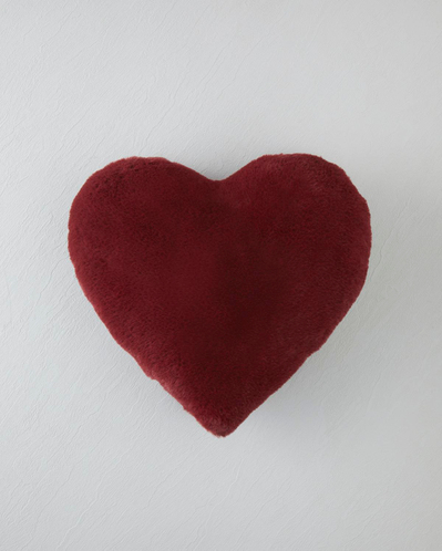 Kalpli Pelüş Dekoratif Kırlent Bordo