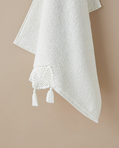 Lace Touch Pamuk Yüz Havlusu 50x80 cm Beyaz