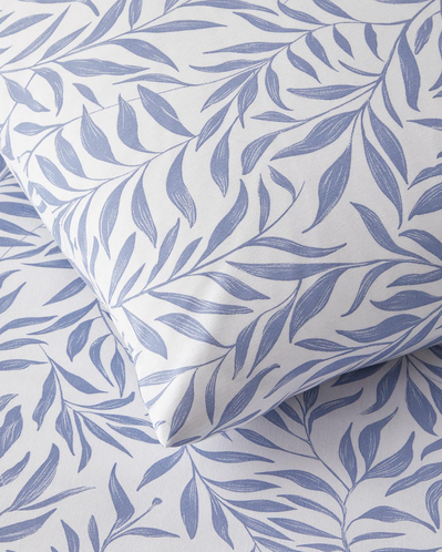 Leaf Dream Kolay Ütülenir Tek Kişilik Çarşaflı Nevresim Takımı 160x220 cm Mavi