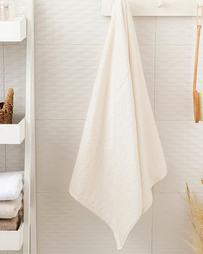 Leafy Bambu Banyo Havlusu Krem