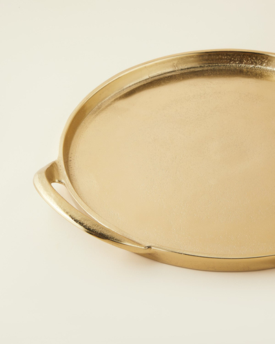 Leila Alüminyum Dekoratif Tepsi 38x33 cm Gold