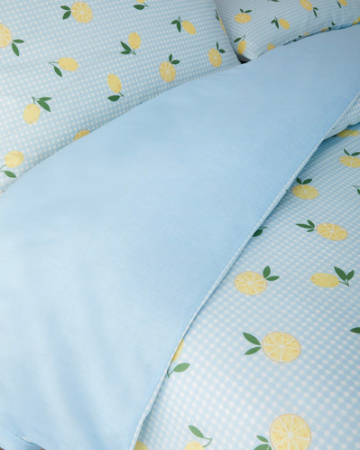 Lemon Breeze Kolay Ütülenir Tek Kişilik Nevresim Seti 160x220 cm Mavi-Sarı