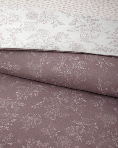 Lilitha Kolay Ütülenir Çift Kişilik Çarşaflı Nevresim Takımı 200x220 cm Açık Mürdüm