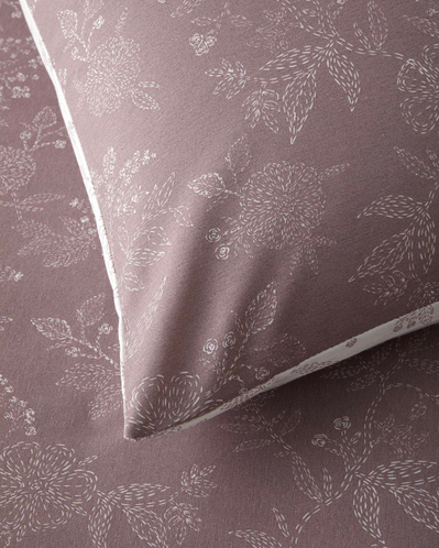 Lilitha Kolay Ütülenir Çift Kişilik Çarşaflı Nevresim Takımı 200x220 cm Açık Mürdüm
