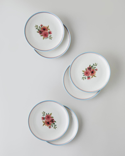 Lilya Porselen 6lı Pasta Seti 19 cm Renkli