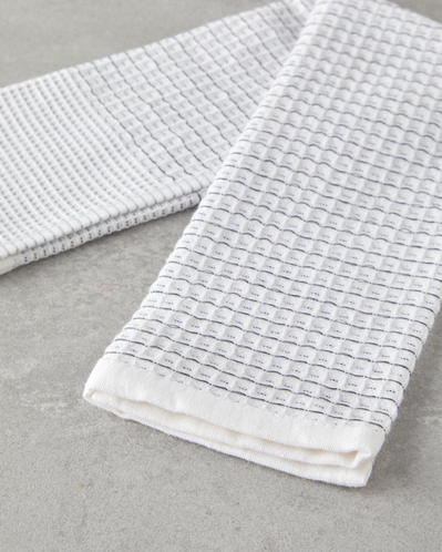 Linear Pamuk Kurulama Bezi 30x50 cm Beyaz - Gri