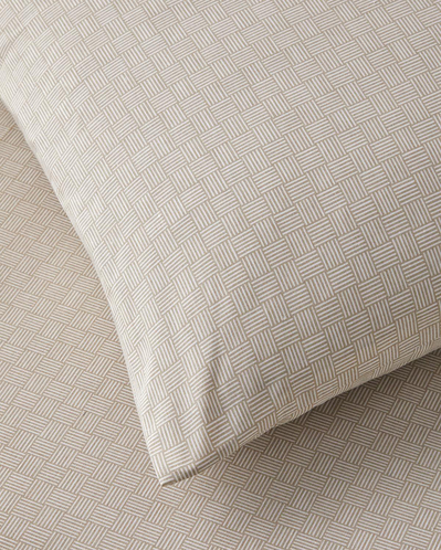 Linework Kolay Ütülenir Tek Kişilik Çarşaflı Nevresim Takımı 160x220 cm Bej