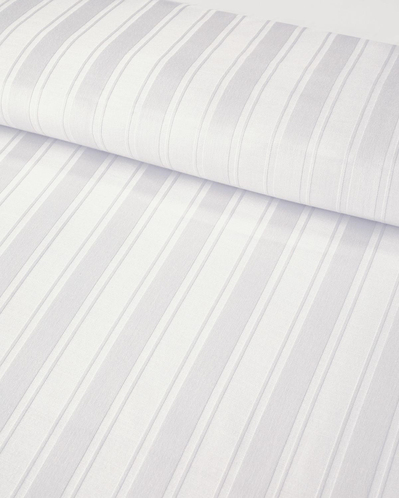 Lior Çizgili Pamuk Saten Çift Kişilik Çarşaflı Nevresim Takımı 200x220 cm Beyaz