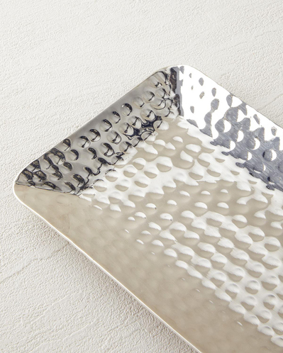 Liza Metal Dekoratif Tepsi 25,5x13x2,5 cm Silver