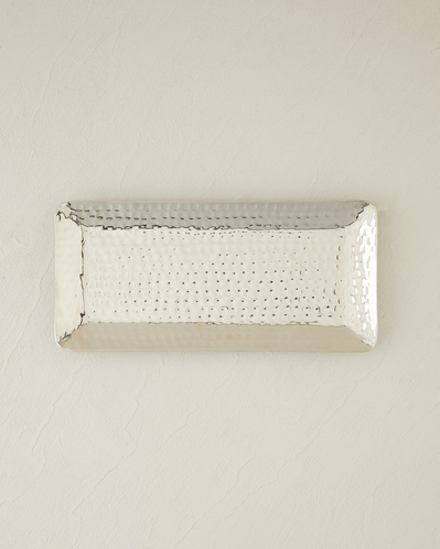 Liza Metal Dekoratif Tepsi 30,5x14x2,5 cm Silver