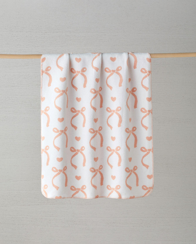 Love Bow Pamuklu Bebe Battaniye 100x120 cm Somon