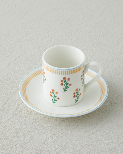 Lumina New Bone China 4 Parça 2 Kişilik Kahve Fincan Takımı 80 ml Sarı