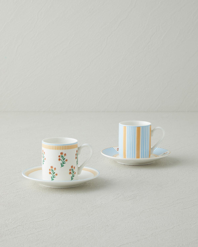 Lumina New Bone China 4 Parça 2 Kişilik Kahve Fincan Takımı 80 ml Sarı