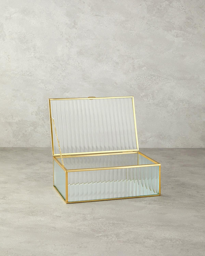 Luxury Cam Dekoratif Kutu 20x12x8cm Gold