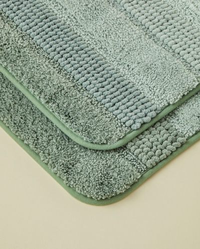 Luxiaa Kaydırmaz Taban Banyo Paspası Seti 60x90 + 40x60 cm Açık Yeşil