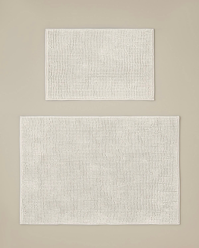 Macaroni Kaydırmaz Taban Banyo Paspası Seti 60x90 + 40x60 cm Ekru